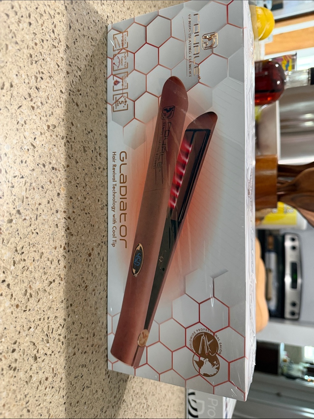 Red Hair Straightener Flat Iron with Cool Tip